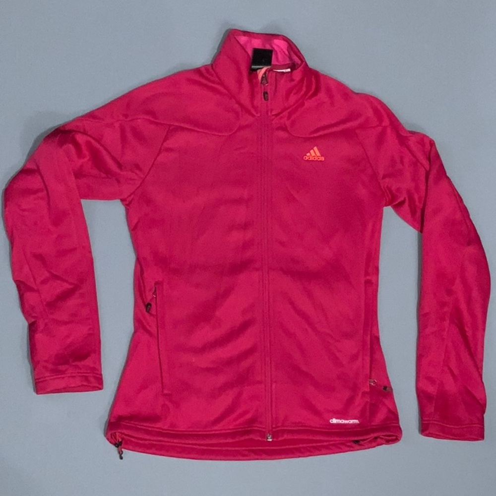 EUC adidas pink on pink outdoor zip-up size S